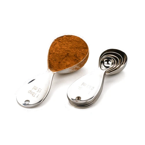 RSVP International Endurance Kitchen Collection Measuring Tools, Dishwasher Safe, Teardrop, 5 Piece, Stainless Steel