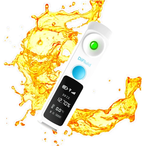 DiFluid Digital Brix Refractometer and Concentration Meter, 0-55% Range, ±0.1% Precision, 0.05% Resolution,Waterproof,Rechargeable and Portable, Beer, Wine, Fruit and More