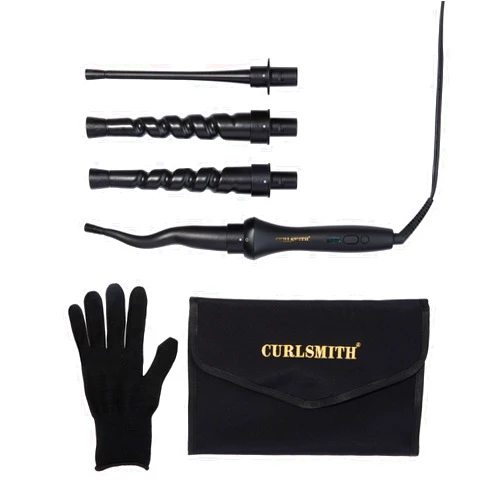 Curlsmith Defrizzion Curl Reviving Wand - Revives & Defines Curls, Dry Styling with Minimal Heat & 4 Different Attachments - For All Curls, Coils & Waves