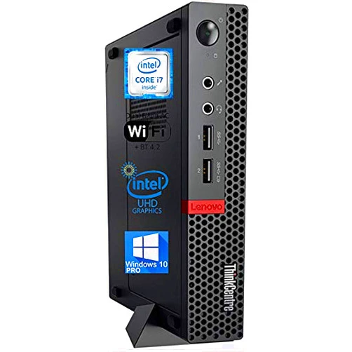 Lenovo ThinkCentre M910Q Tiny Desktop Computer, Intel Core i7-6700T Upto 3.6GHz, 32GB RAM, 512GB NVMe SSD, 4K 3-Monitor Support DisplayPort, HDMI, AC Wi-Fi, Bluetooth - Windows 10 Pro (RENEWED)