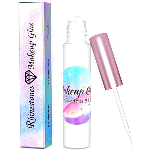 Shynek Face Makeup Glue for Rhinestones, Shynek Cosmetic Face Glitter Glue Long Lasting Waterproof Face Glue Adhesive for Eye Jewels Face Gems Rhinestone Chunky Body Glitter