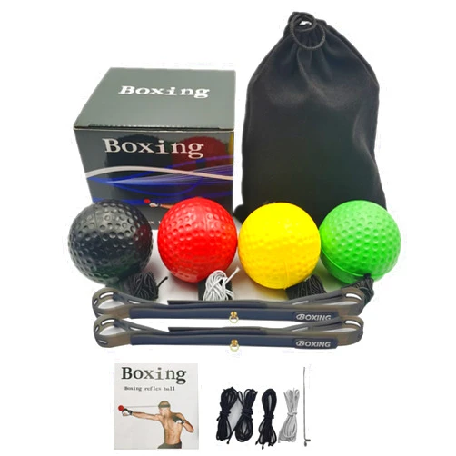 Speedinistic High-Performance Boxing Reflex Balls - Improve Reflexes and Speed Training - Set of 2 with Adjustable Headbands, 4 Balls - Safe & Professional Training Kit