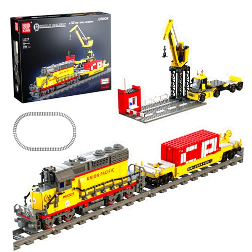 Mould King Train Set EMD SD40-2 Diesel Locomotive Trian Sets Building Toys,12027 Construction Toys Remote Control Train Models Building Blocks, RC Train Toys Model Trains for Adults Kids 14+(1170 PCS)