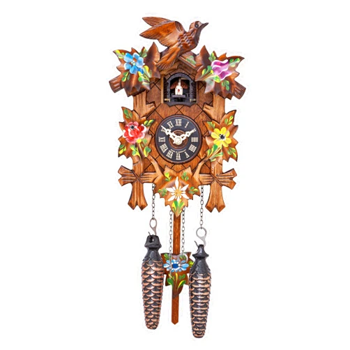 Engstler Quartz Cuckoo Clock 5 Leaves, Bird, with Music EN 522/21 QM