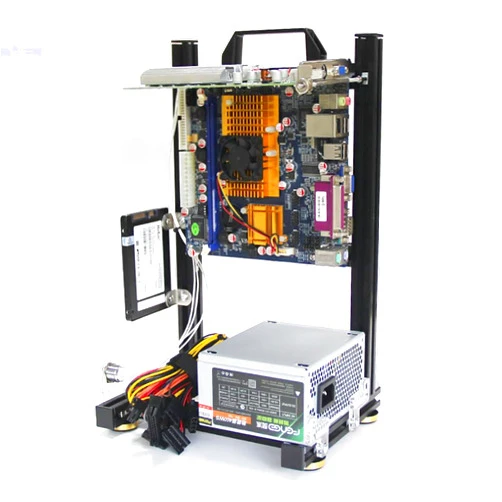 EDIY DIY Computer Case Open Style Motherboard MATX Vertical Case Rack PC Game Chassis Rack Water-Cooled Test Bench Creative Overclocking Aluminum Frame Heat Dissipation Bracket