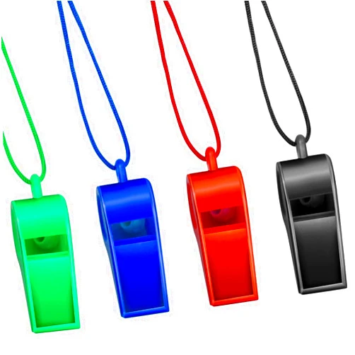 Arbootjin Whistle,4 Pack Plastic Whistles Emergency Whistles Sports Whistles with Lanyard Loud Crisp Sound Coach Whistle Great for Coaches, Referees,and Officials (4 Colors)