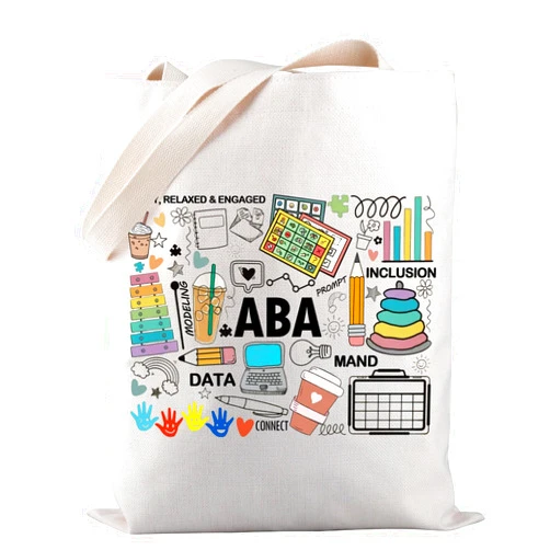 PWHAOO Autism Behavior Analyst Tote Bag ABA therapist Tote Bag Mental Illness Awareness Gift