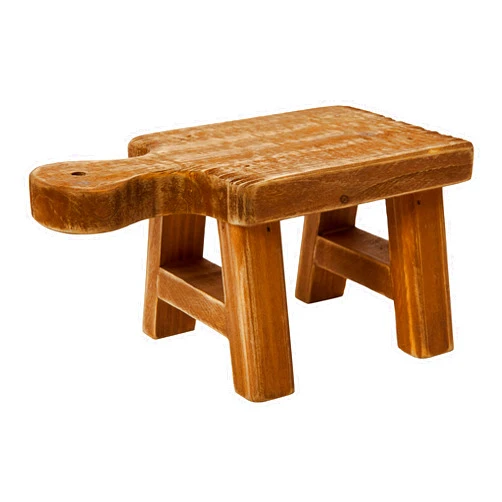 Creative Co-Op Small Wood Pedestal with Handle