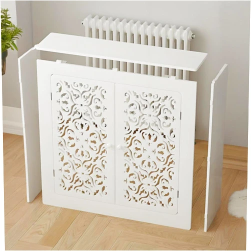 Generic Decoration Radiator Cover for Home, White Modern Radiator Covers, Steam Heating Cabinet Shelf, Heater Shelve Hide Cluttered Pipes for Living Room, Bedroom, Bathroom(L19.7xH23.6xW5.9in)