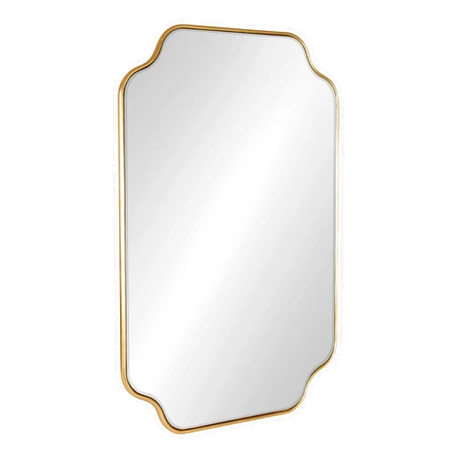 Kate and Laurel Plumley Glam Scalloped Wall Mirror, 24 x 36, Gold, Transitional Mirror Wall Decor