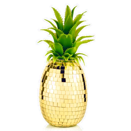 Yeehlmer Disco Ball - 4x9'' Disco Pineapple Mirror Reflective Ball Disco Decor Gold Party Disco Ball Table Bar Wedding Decoration Party Design (9'', Gold)
