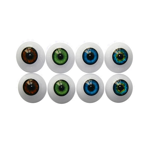 DoubleWood Halloween Eyeballs 4 Pairs of 4 Colors 24mm Half Round Realistic Acrylic Eyes for Halloween Props, Masks, Dolls or Bears Craft Plastic Eyeballs (24mm)