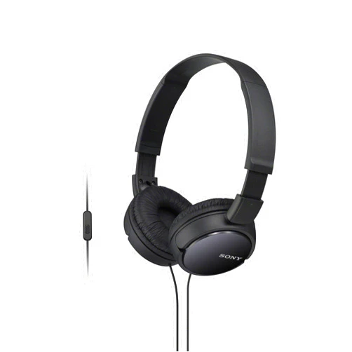 Sony ZX Series Wired On-Ear Headphones with Mic, Black MDR-ZX110AP