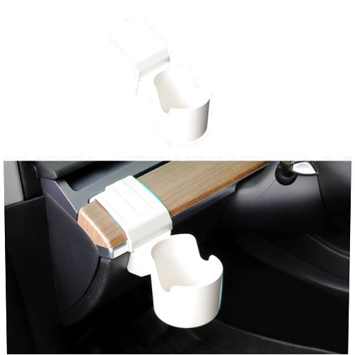 TSELLER for Tesla Cup Holder Model 3/Y Tesla y Cup Holder Model 3 Cup Holder Accessories 2024 2023 2022 2021 2020 2019(White)