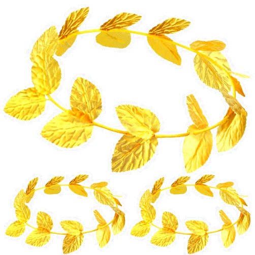 meekoo 3 Pieces Laurel Wreath Crown Roman Leaf Headband Gold Greek Headpiece Goddess Toga Costume Decor for Women Men Halloween Headdress Party Decoration