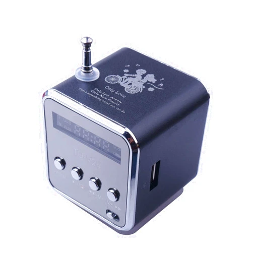Etigood Mini Bluetooth Speaker, Wireless Music Player Portable FM Radio Speakers Digital Stereo PC Mp3 Player Support TF Card/U Disk/Micro SD, 500mAh Battery, Black