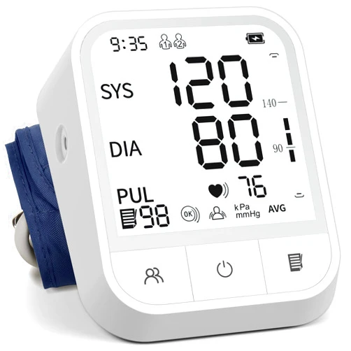 PEAKME Blood Pressure Monitor Upper Arm Adjustable Cuff Home Automatic Digital Blood Pressure Machine LCD Large Screen Display Dual Users Mode with Portable Storage Bag