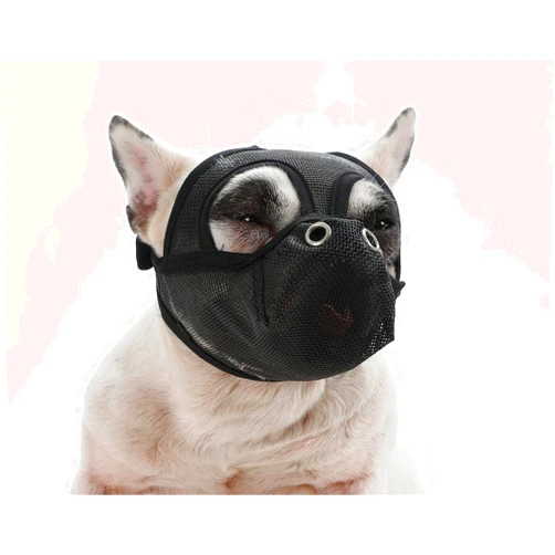 Cilkus Short Snout Dog Muzzles - Bulldog Muzzle Adjustable Breathable Mesh Dog Muzzle Can Stick Out Tongue and Drink Water Anti-Biting and Training Dog (M (16.5