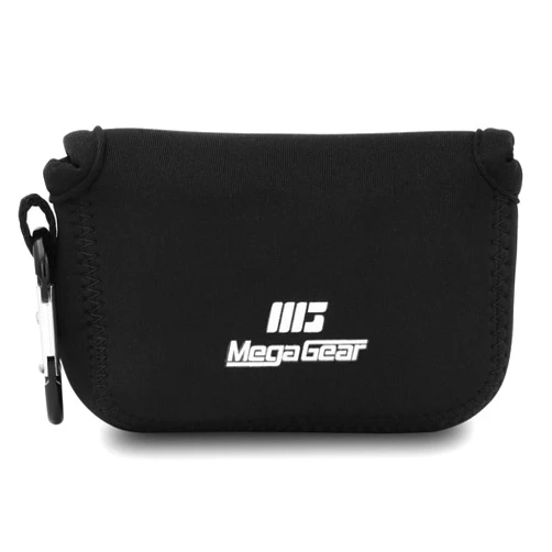 MegaGear Ultra Light Neoprene Camera Case Compatible with Olympus Tough TG-6, TG-5, TG-4, Sony Cyber-Shot DSC-RX100 VI, DSC-RX100 V, DSC-RX100 IV - Black (Model: MG591)