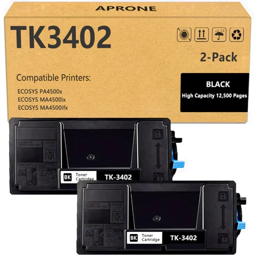 APRONE TK-3402 TK3402 Black Toner Cartridge Compatible for Kyocera TK3402 1T0C0Y0US0 for ECOSYS PA4500x MA4500ix MA4500ifx Laser Printers (12,500 Pages,2-Pack)