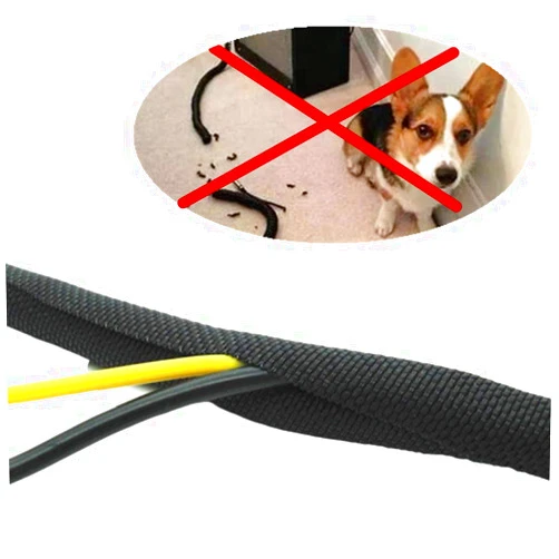 Cacovedo Cord Protector Wire Loom Tubing Cable Sleeve Split Sleeving Protect Wires from Rabbits, Cats and Other Pets (20Ft)