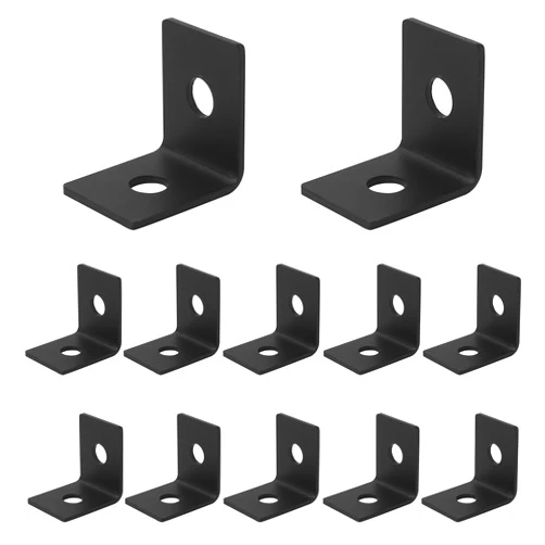 XIHUWZ 12 Pcs 2 Hole L Shaped 90 Degree Angle Connector Bracket，2x2 x1.55 Inch Fit for 1-5/8