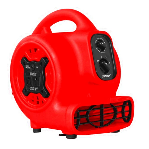 XPOWER P-230AT Mini Mighty 1/4 HP 925 CFM Centrifugal Air Mover, Carpet Dryer, Floor Fan, Blower, Stackable, Daisy Chain, for Water Damage Restoration, Janitorial, Plumbing, Home Use, Red