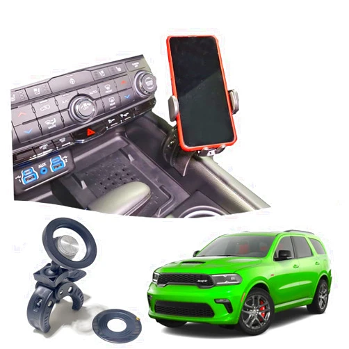 Black Horse USA Phone Mount for Dodge Durango 2021-2025 | Dashboard Phone Holder Clamps onto The Center Console | Many attachments: Magnetic, Cradle, Wireless (Magnetic Mag Safe)