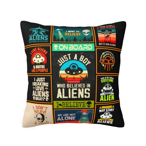 ZUMBULKJ Alien Gifts - Funny Alien Gift for Men - UFO Gifts - Ancient Aliens Merchandise - Alien Stuff - Birthday Gift for Alien Lovers - Alien Decor Throw Pillow Cover 18