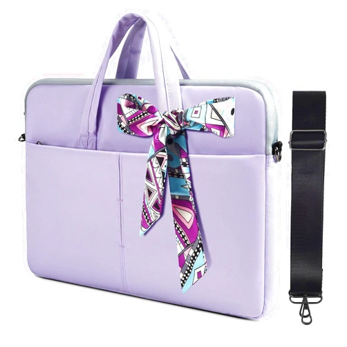 ImComor 15.6 Inch Waterproof Laptop Sleeve Shoulder Bag Women Ladies Handbag Case for Acer Aspire E15/Predator, Dell Inspiron 15, HP Envy/Spectre 15.6, Lenovo IdeaPad 3 15.6, ASUS MSI GS66 15.6 Case, Purple