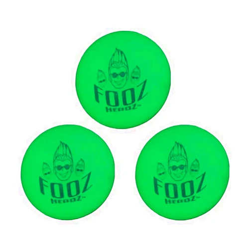 Fooz Headz Glow in The Dark Foosball Balls (3-Pack). Great Fun for Home, Schools, Rec Centers and More. Lightning-Fast Foosballs! (White Balls That Glow Green in The Dark)