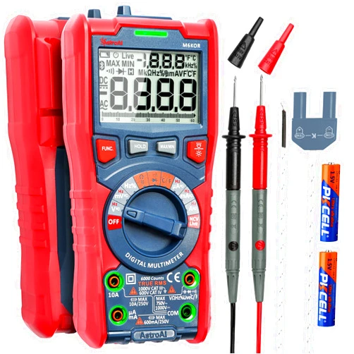 AstroAI Digital Multimeter, TRMS 6000 Counts Auto-Ranging Voltage Tester Voltmeter Measuring AC/DC Voltage Current, Capacitance Resistance Frequency Temperature Continuity Diodes with NCV