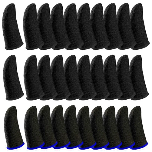 HALLJOY 30 Pcs Gaming Finger Sleeves for Mobile Game, Anti-Sweat Breathable Seamless Thumb Finger Sleeve for League of Legend, PUBG, Rules of Survival, Knives Out, Fortnine
