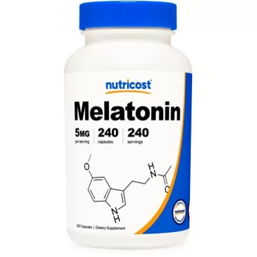Nutricost Melatonin 5mg, 240 Capsules - 5mg Per Serving, Non-GMO, Gluten Free 240 Count (Pack of 1)