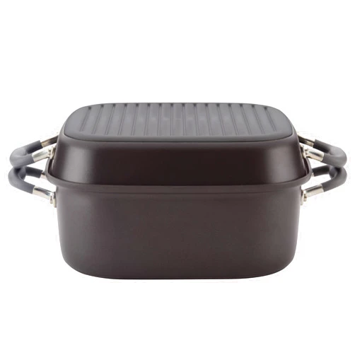 Anolon Advanced Hard Anodized Nonstick Grill Pan / Griddle and Roaster - 11 Inch, Gray