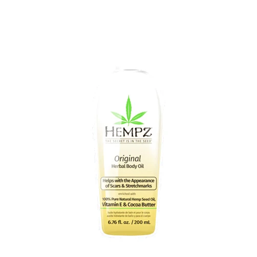 HEMPZ Original Floral Banana Hydrating Body Oil for Scars & Stretchmarks - Moisturizing Vitamin Rich Hempseed Formula for Restoring Damaged or Extremely Dry Skin, for Men or Women, 6.76 Oz