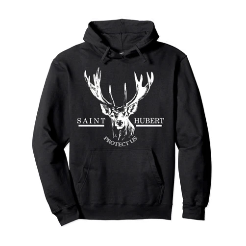 Catholics St.Hubertus St. Hubert Hubertus Patron Saint of Hunters Stag Gifts Pullover Hoodie