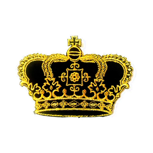 Tyga_Thai Crown Imperial King Queen Jacket Biker Rider Motorcycle Jacket Vest Costume Embroidered Sewing Iron on Patch Embroidered Biker