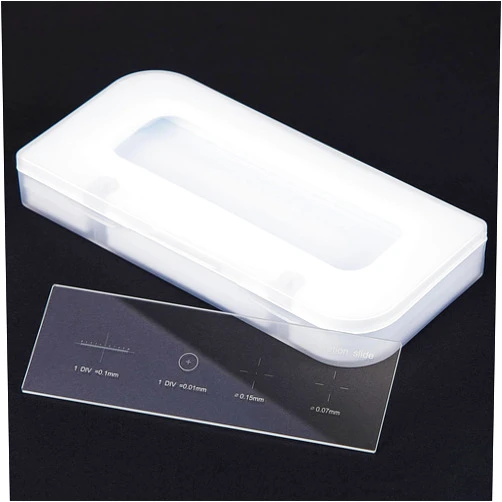 Teenyyou 0.01mm Microscope Calibration Slide Ruler Cross Stage Microscope Reticle Calibration Camera Ruler Micrometer Multifunctional Microscope Slide Parts Measurement Tools