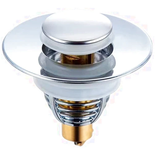 Nebxazw Fits Any 1.25” to 1.65” Wide tub Drain Stainless Steel Sink Cover, pop-up Universal Odor Resistant Sink Drain with Silicone Gasket, and Shower Cap with Anti Clogging Filter (LVZUI871)