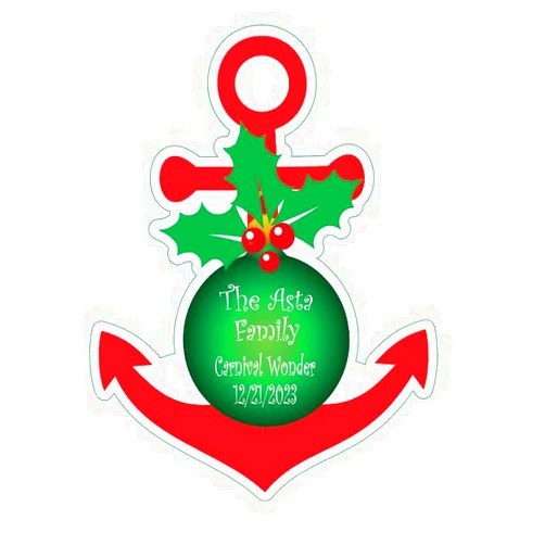 RSVP Custom Creations Christmas Holiday Anchor Cruise Magnet Decoration Customized and Personalized for Your Stateroom Door Cruise Door.