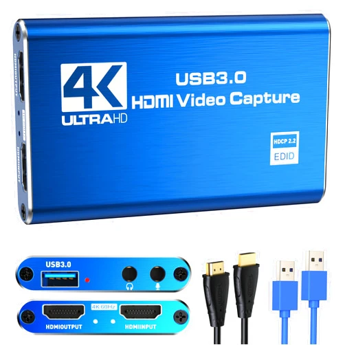 Breilytch Capture Card for Streaming, 4K USB 3.0 HDMI Capture Card Full HD 1080P 60FPS Cam Link Game Audio Video Capture Card Compatible with Nintendo Switch PS5 PS4 Camera Xbox