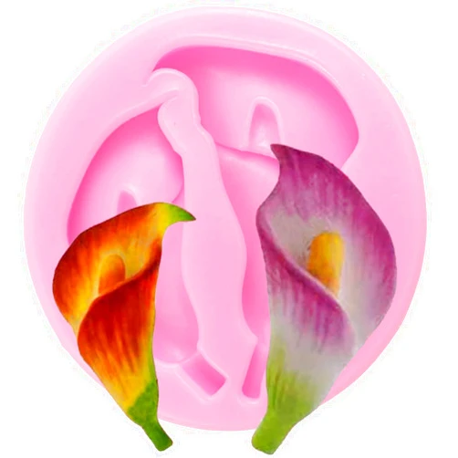 QDMOLDS Calla Lily Silicone Molds Flower Fondant Mold for Cake Decoration Cupcake Topper Sugar Craft Chocolate Candy Polymer Clay Gum Paste