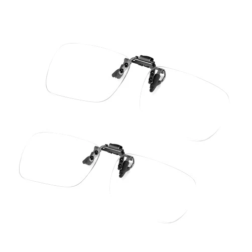 FONHCOO Blue Light Blocking Glasses 2 Pack Clip on for Women & Men - Clips On Your Prescription or Reading Glasses Lightweight Rimless Frameless Anti-Glare, Anti-Fatigue