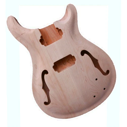 Generic Electric Guitar Body Blank Mahogany Wood Maple Cap Semi-hollow Guitar Body DIY Electric Guitar Body Unfinished For PRS Style Guitar (Mahogany Wood Maple Cap Semi-hollow)
