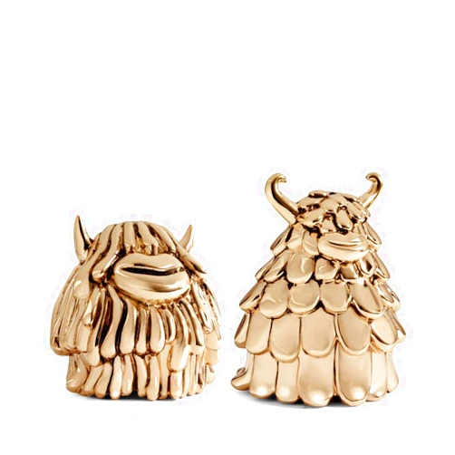 L'OBJET Haas Gold Niki+Simon Salt & Pepper Shakers