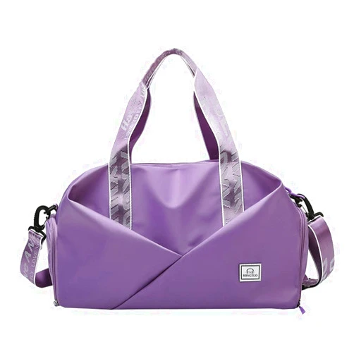 Epsion Large Sport Gym Bag for Women Men Travel Duffel Bag Waterproof Nylon Carry On Luggage Weekender Overnight Bag with Wet Pocket Shoes Compartment Light Purple