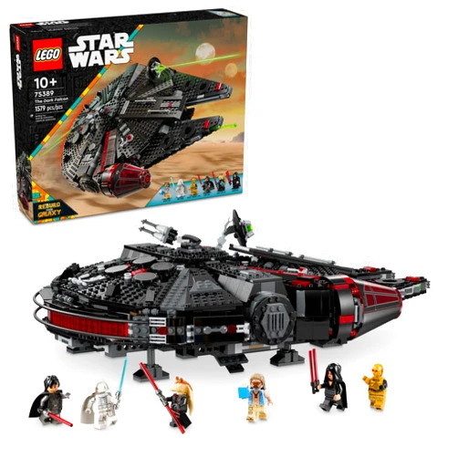 LEGO Star Wars The Dark Falcon Buildable Starship, Star Wars Toy Vehicle Set for Boys and Girls, Collectible Millenium Falcon Toy with 6 Star Wars Minifigures, Birthday Gift for Kids or Any Fan, 75389