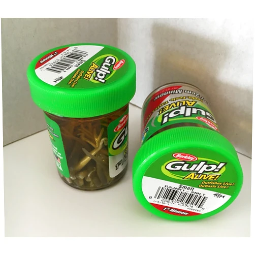 Gulp! Alive! Gulp Bait 1 INCH Smelt Minnow 2 jar Bundle Berkley gulp Alive Perch Minnows ice Fishing Bait Panfish Minnows