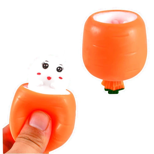 OriCraft Magic Carrot Rabbit Stress Relief Toy Surprise Rabbit Carrot Cup for Anxiety Relief, ADHD Squeeze Out The Surprises and Heal The Emotions, Sensory Toy for Autism